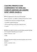 COACHING PRINCIPLES EXAM COMPREHENSIVE TEST PAPER 2026 COMPLETE QUESTIONS AND ANSWERS EXPERT VERIFIED GRADED A&plus;