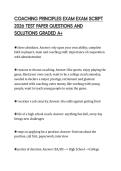 COACHING PRINCIPLES EXAM EXAM SCRIPT 2026 TEST PAPER QUESTIONS AND SOLUTIONS GRADED A&plus;