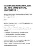 COACHING PRINCIPLES EXAM FINAL PAPER 2026 TESTED QUESTIONS WITH FULL SOLUTION GRADED A&plus;