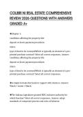 COLIBRI NJ REAL ESTATE COMPREHENSIVE REVIEW 2026 QUESTIONS WITH ANSWERS GRADED A&plus;