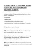 ADVANCED PHYSICAL ASSESSMENT MIDTERM COMPREHENSIVE STUDY SHEET 2026 QUESTIONS WITH SOLUTIONS GRADED A&plus;