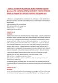 Foundations of Psychiatric-Mental Health Nursing Chapter 1 &ndash; Exam Questions and Answers for Comprehensive Revision LATEST UPDATE