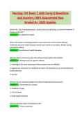 Nursing 155 Course 2026 Exam 1 Complete Material with Verified Questions and Answers