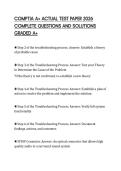 COMPTIA A&plus; ACTUAL TEST PAPER 2026 COMPLETE QUESTIONS AND SOLUTIONS GRADED A&plus;