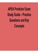 APEA Predictor Exam Study Guide &ndash; Practice Questions and Key Concepts &lpar;2026 Update&rpar;