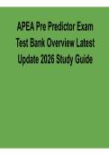 APEA Pre Predictor Exam Test Bank Overview &ndash; Latest Update 2026 Study Guide