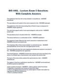 BIO 446L - Lecture Exam 5 Questions With Complete Answers
