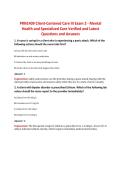PRN1409 Client-Centered Care III Exam 2 - Mental  Health and Specialized Care Verified and Latest  Questions and Answers