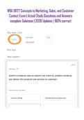 WGU D077 Concepts in Marketing&comma; Sales&comma; and Customer Contact Exam &vert; Actual Study Questions and Answers complete Solutions &vert; 2026 Updates &vert; 100&percnt; correct