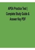 APEA Practice Test &ndash; Complete Study Guide & Answer Key PDF &lpar;2026 Update&rpar;