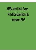AMSA-490 Final Exam &ndash; Practice Questions & Answers PDF &lpar;2026 Update&rpar;