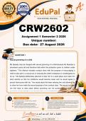 CRW2602 Assignment 1 &lpar;COMPLETE ANSWERS&rpar; Semester 2 2026 - DUE 27 August 2026