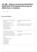 AIC 300 - Claims in an Evolving World EXAM QUESTIONS WITH Detailed Answer Key For &lpar;2026&rpar; Exam&comma; A&plus; Solutions