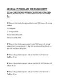 MEDICAL PHYSICS ABR 230 EXAM SCRIPT 2026 QUESTIONS WITH SOLUTIONS GRADED A&plus;