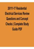 26111-17 Residential Electrical Services &ndash; Review Questions and Concept Checks Complete Study &lpar;2026 Update&rpar;