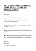 MEDICAL PHYSICS ABR PART 1 CLINICAL 230 EXAM SCRIPT 2026 QUESTIONS WITH SOLUTIONS GRADED A&plus;