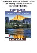 TEST BANK For Auditing & Assurance Services&colon; A Systematic Approach&comma; 12th Edition By William Messier Jr&comma; Steven Glover&comma; Verified Chapters 1 - 21&comma; Complete Newest Version