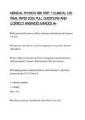 MEDICAL PHYSICS ABR PART 1 CLINICAL 230 FINAL PAPER 2026 FULL QUESTIONS AND CORRECT ANSWERS GRADED A&plus;