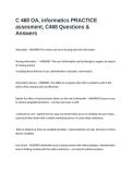 C 468 OA&comma; informatics PRACTICE assesment&comma; C468 Questions & Answers