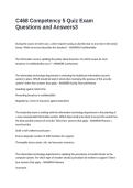 C468 Competency 5 Quiz Exam Questions and Answers