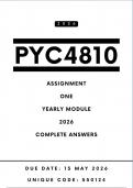 PYC4810 Assignment 1 Answers - Yearly Module 2026 &vert; Due Date 15 May 2026 &vert; Unique Number 550124 