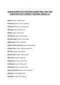 HAWAII SUBSTITUTE TEACHER COURSE FINAL TEST 2026 QUESTIONS WITH CORRECT ANSWERS GRADED A&plus;