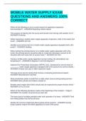 MOBILE WATER SUPPLY EXAM QUESTIONS AND ANSWERS 100&percnt; CORRECT