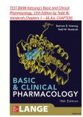TEST BANK Katzung's Basic and Clinical Pharmacology&comma; 15th Edition by Todd W&period; Vanderah&comma;Chapters 1 &ndash; 66 ALL CHAPTERS