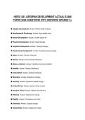 HDFS 1351 LIFESPAN DEVELOPMENT ACTUAL EXAM PAPER 2026 QUESTIONS WITH ANSWERS GRADED A&plus;