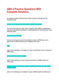 GBA 3 Practice Questions With Complete Solutions