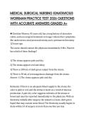 MEDICAL SURGICAL NURSING IGNATAVICIUS WORKMAN PRACTICE TEST 2026 QUESTIONS WITH ACCURATE ANSWERS GRADED A&plus;