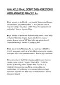 AHA ACLS FINAL SCRIPT 2026 QUESTIONS WITH ANSWERS GRADED A&plus;