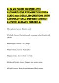 AHN 568 FLUIDS ELECTROLYTES AUTHORITATIVE EXAMINATION STUDY GUIDE 2026 DETAILED QUESTIONS WITH CAREFULLY WELL-DEFINED CORRECT ANSWERS ALREADY GRADED A&plus;