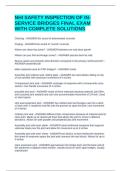NHI SAFETY INSPECTION OF IN-SERVICE BRIDGES FINAL EXAM WITH COMPLETE SOLUTIONS