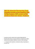 NSG 533 Advanced Pharmacology Exam  Complete Accurate Actual Questions With  Verified Answers &lpar;100&percnt; correct verified  solutions&rpar; Brand-new Version&period; Graded A&plus; 