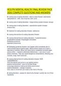 HESI PN MENTAL HEALTH FINAL REVIEW PACK 2026 COMPLETE QUESTIONS AND ANSWERS