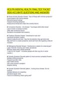 HESI PN MENTAL HEALTH FINAL TEST PACKET 2026 ACCURATE QUESTIONS AND ANSWERS