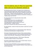 HESI PN MENTAL HEALTH PRACTICE QUESTION BANK 2026 SOLVED ANSWERS GRADED A&plus;