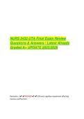 NURS 5432 UTA Final Exam Review  Questions & Answers &vert; Latest Already  Graded A&plus; UPDATE 2025&vert;2026 