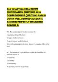 ALU 101 ACTUAL EXAM SCRIPT CERTIFICATION QUESTIONS 2026 COMPREHENSIVE QUESTIONS AND IN DEPTH WELL DEFINED ACCURATE ANSWERS PERFECTLY ORGANIZED GRADED A&plus;