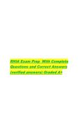 RHIA Exam Prep With Complete  Questions and Correct Answers  &lpar;verified answers&rpar; Graded A&plus; 