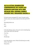ALU 101 ACTUAL EXAMINATION COMPREHENSIVE TEST PAPER 2026 EXTENSIVE QUESTIONS WITH VERY DETAILED WELL DEFINED CORRECT ANSWERS WELL ORGANIZED GRADED A&plus;