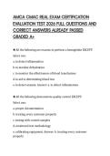 AMCA CMAC REAL EXAM CERTIFICATION EVALUATION TEST 2026 FULL QUESTIONS AND CORRECT ANSWERS ALREADY PASSED GRADED A&plus;