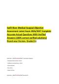Swift River Medical-Surgical Objective  Assessment Latest Exam 2026&sol;2027 Complete  Accurate Actual Questions With Verified  Answers &lpar;100&percnt; correct verified solutions&rpar;  Brand-new Version&period; Graded A&plus;