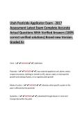 Utah Pesticide Applicator Exam - 2017  Assessment Latest Exam Complete Accurate  Actual Questions With Verified Answers &lpar;100&percnt;  correct verified solutions&rpar; Brand-new Version&period;  Graded A&plus;
