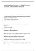 CONSTRUCTION LAW - EXAM &num; 1 &vert; QUESTIONS AND ANSWERS &vert; WITH COMPLETE SOLUTION&period;
