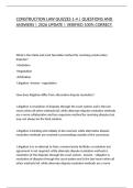 CONSTRUCTION LAW QUIZZES 1-4 &vert; QUESTIONS AND ANSWERS &vert; 2026 UPDATE &vert; VERIFIED 100&percnt; CORRECT&period;