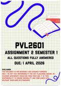 PVL2601 Assignment 2 Semester 1 Memo &vert; Due 1 April 2026