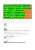 WGU D320 EXAM &lpar;JYO2&rpar; &ndash; 2025&sol;2026 TOP 200 MOST TESTED QUESTIONS AND CORRECT ANSWERS &lpar;VERIFIED ANSWERS&rpar; PLUS RATIONALES 2025&sol;2026 Q&A &vert; INSTANT DOWNLOAD PDF