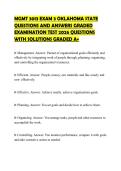 MGMT 3013 EXAM 3 OKLAHOMA STATE QUESTIONS AND ANSWERS GRADED EXAMINATION TEST 2026 QUESTIONS WITH SOLUTIONS GRADED A&plus;